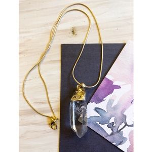 Clear Quartz/Crystal Pendant Boho Necklace